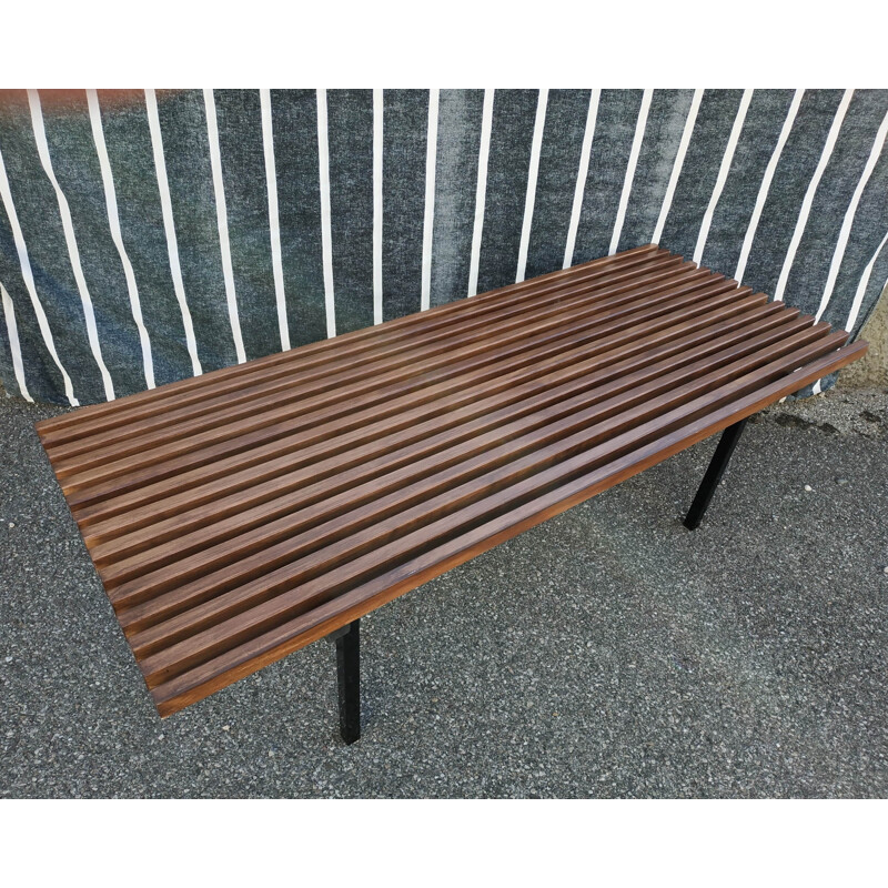 Banc vintage en bois et métal