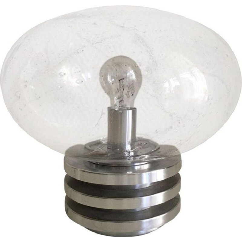 Vintage space age lamp in glas en metaal van Doria Leuchten, Duitsland