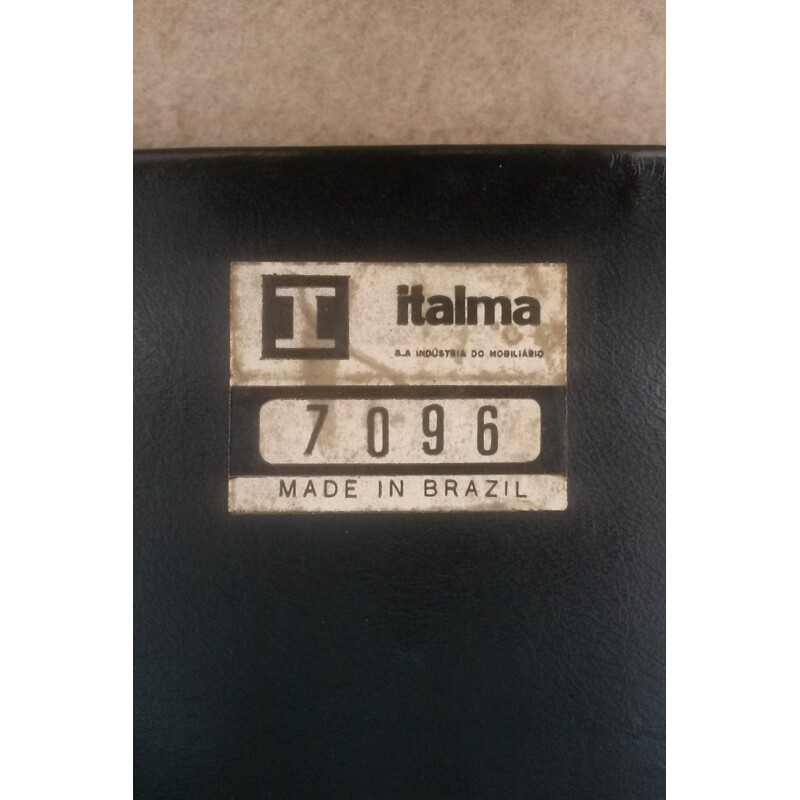 Paire de fauteuils vintage brésiliens en cuir et aluminium