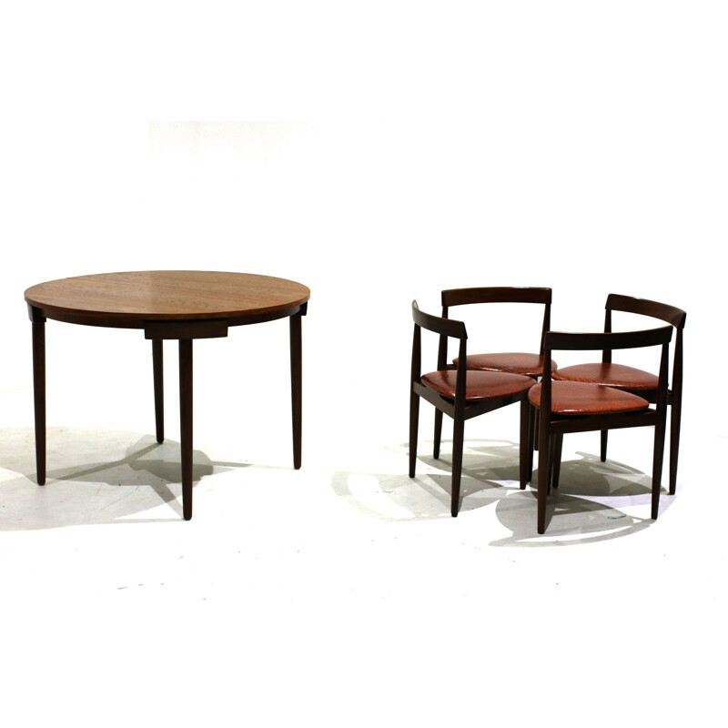 Set of vintage danish dining table by Hans Olsen for Frem Rojle