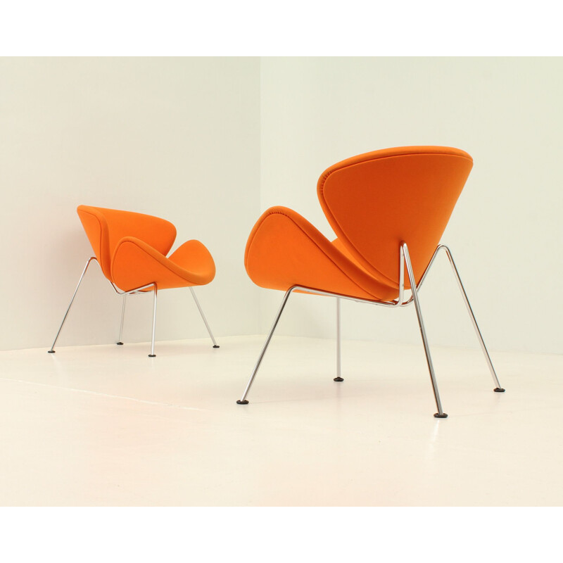 Paire de fauteuils vintage Orange Slicers par Pierre Paulin