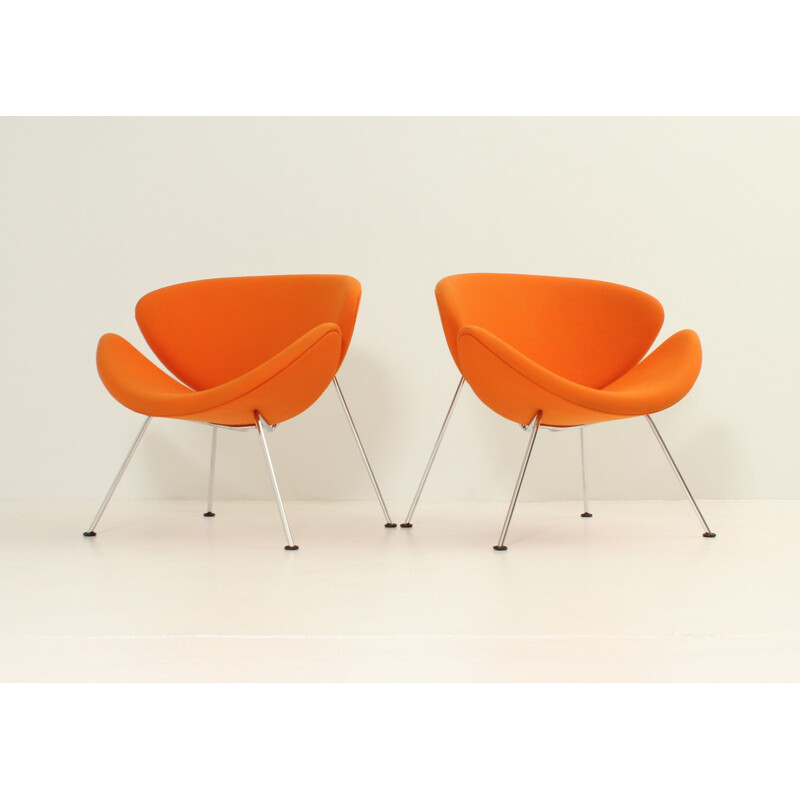 Pair of vintage Orange Slicers armchairs by Pierre Paulin