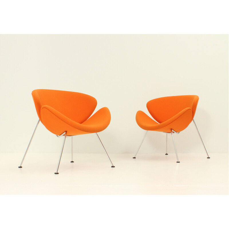 Pair of vintage Orange Slicers armchairs by Pierre Paulin