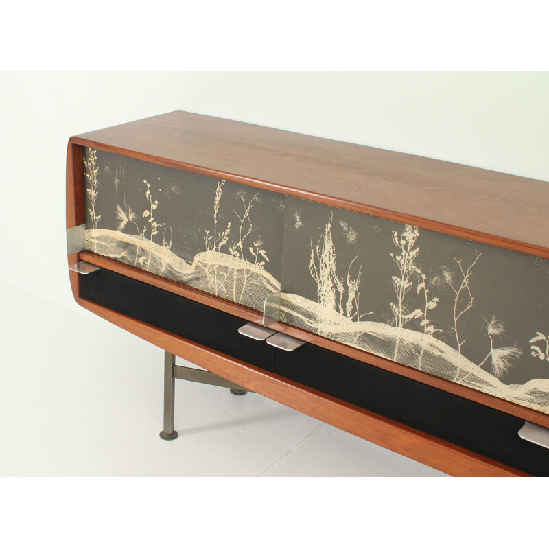 Vintage sideboard by Roger Landault in tropical wood 1960