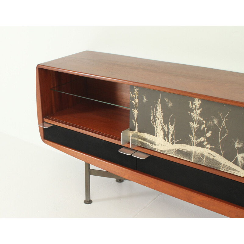 Vintage sideboard by Roger Landault in tropical wood 1960