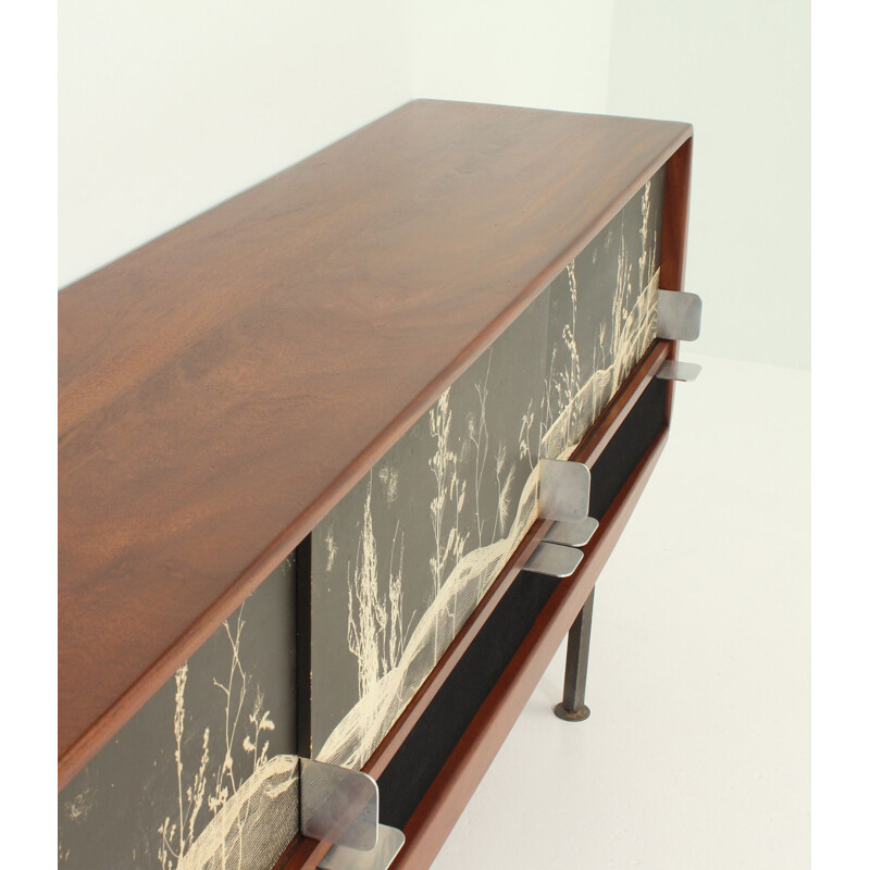 Vintage sideboard by Roger Landault in tropical wood 1960