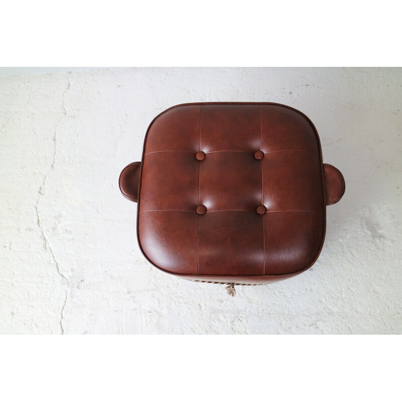 Vintage foot stool made of vinyl from UK 1970