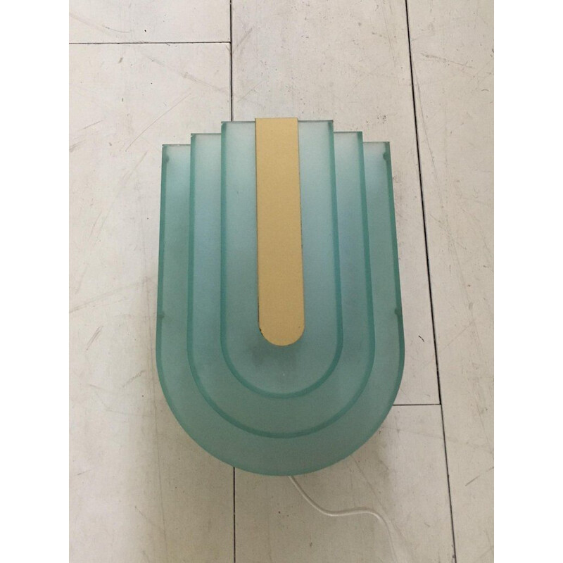 Vintage plastic and metal memphis style wall lamp by Herda, 1980