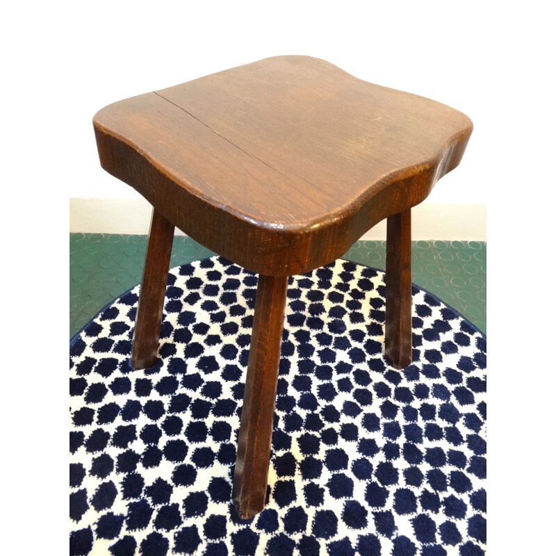 Vintage country side oak stool