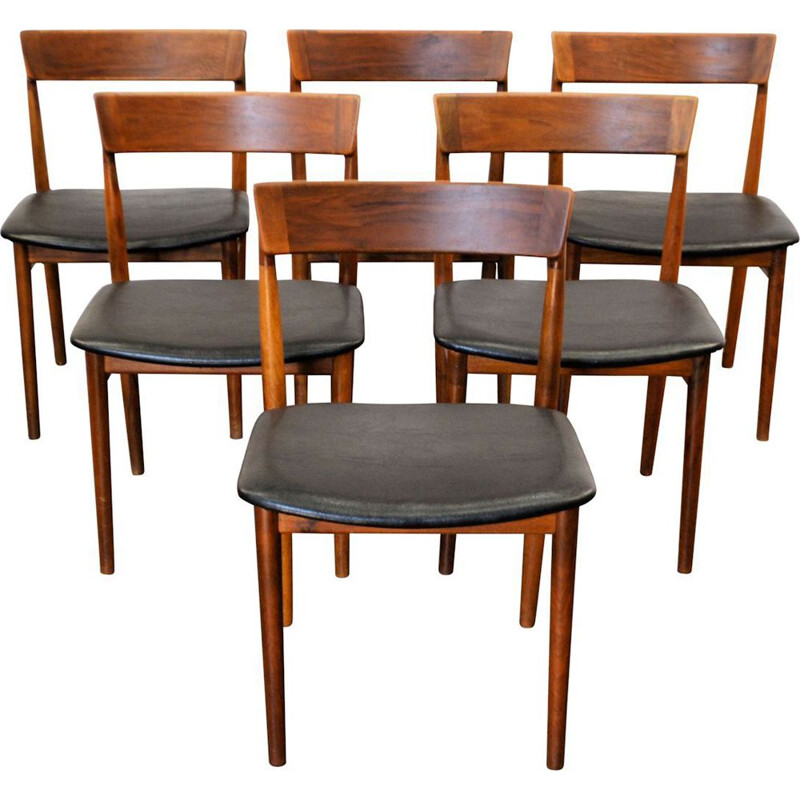 Set of 6 vintage dining chairs in rosewood by Henry Rosengren