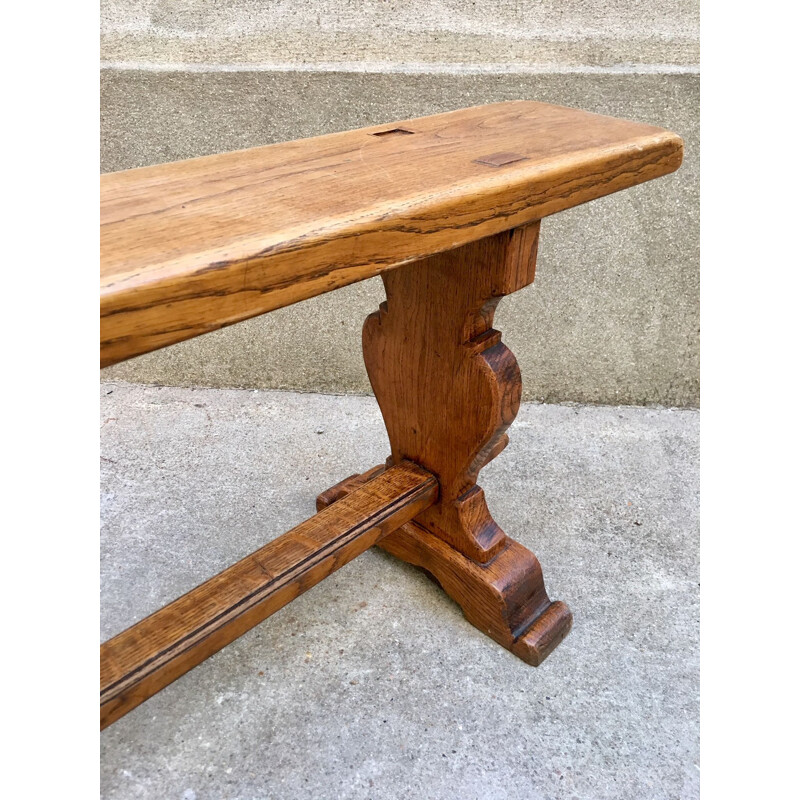 Vintage French bench in solid wood