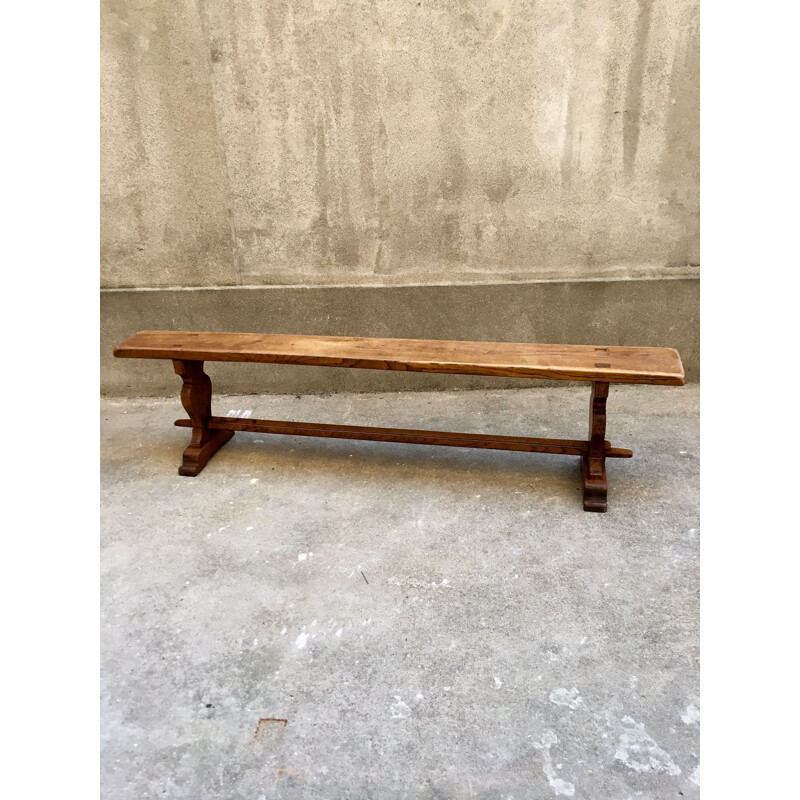 Vintage French bench in solid wood