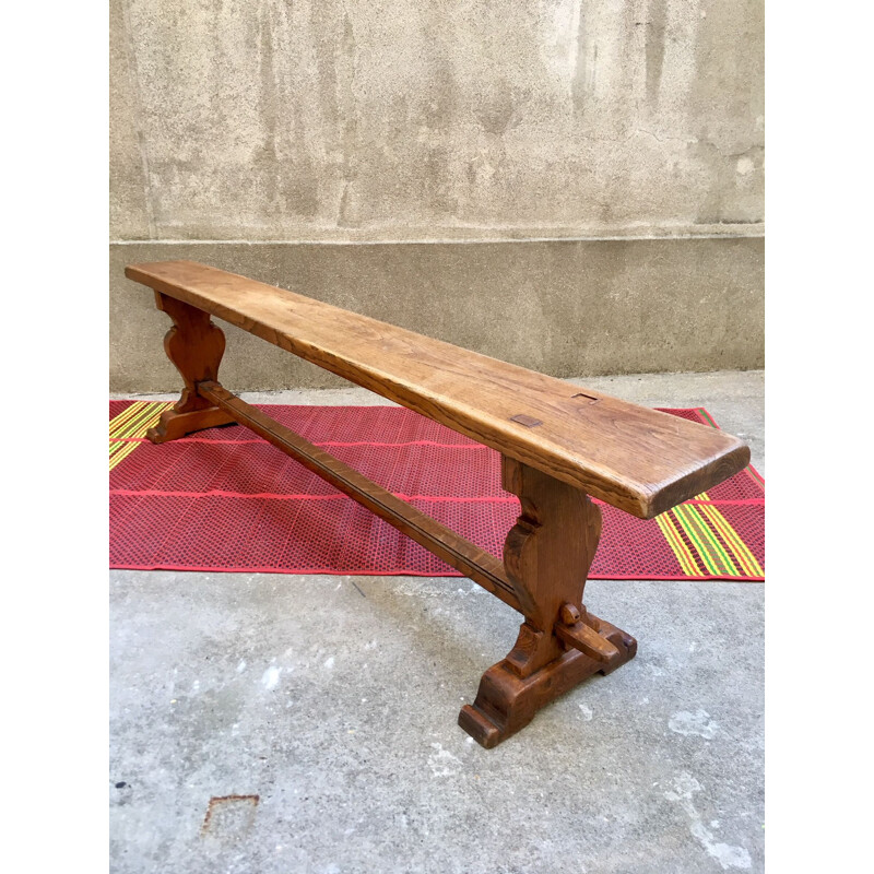 Vintage French bench in solid wood