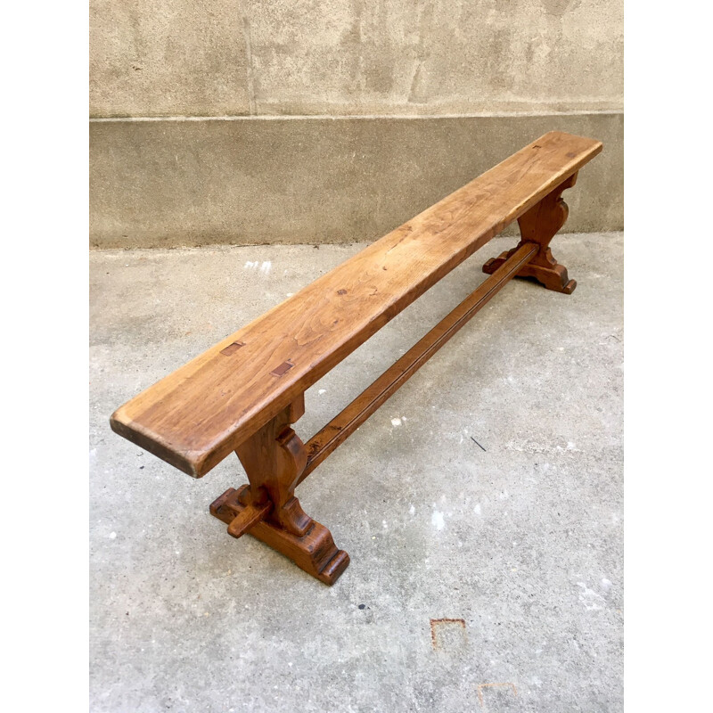 Vintage French bench in solid wood