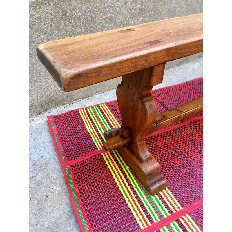 Vintage French bench in solid wood