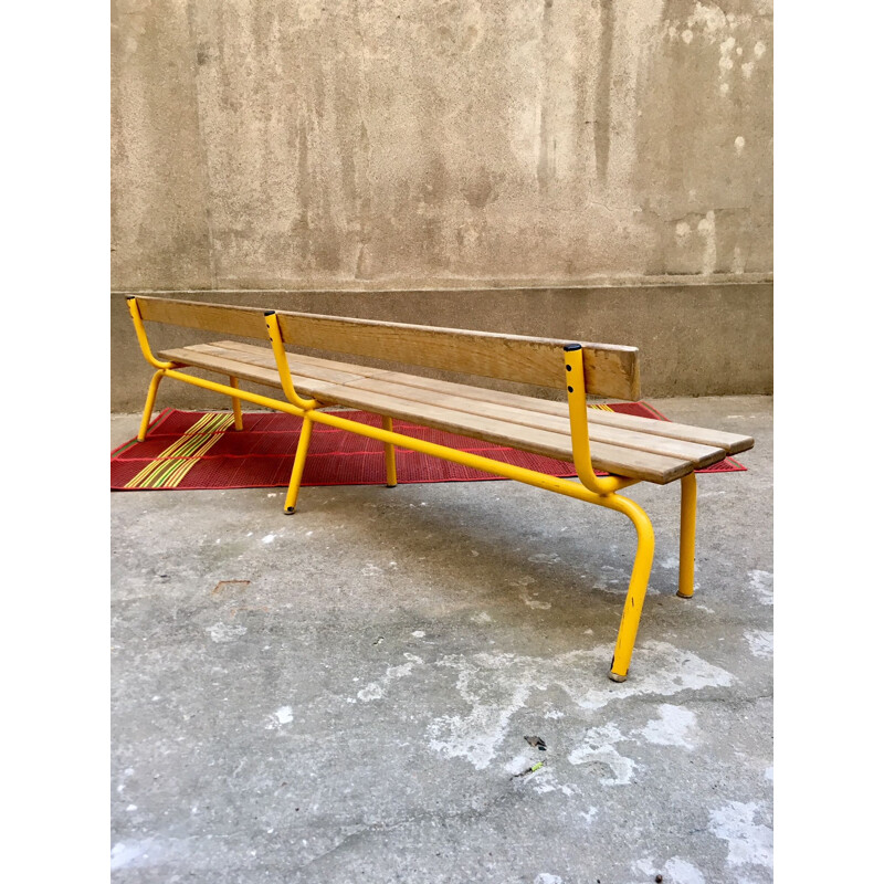 Vintage French bench with back