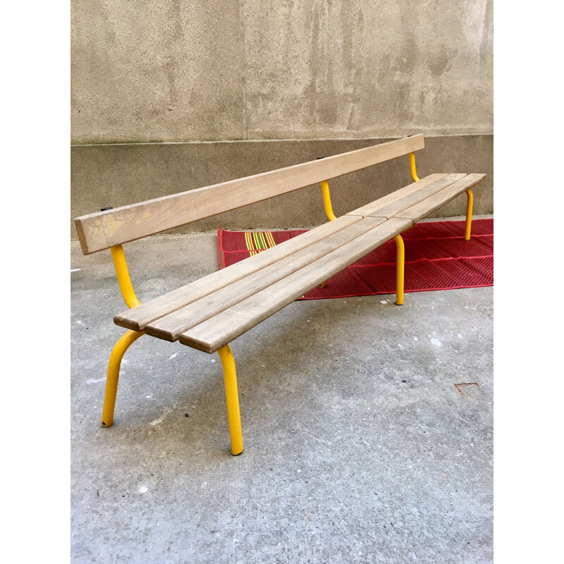Vintage French bench with back