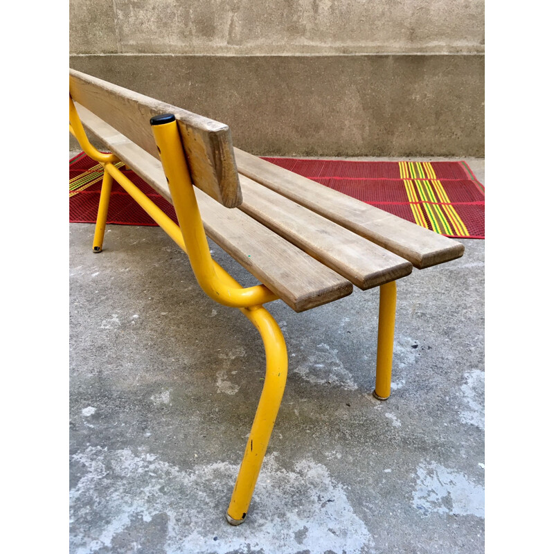 Vintage French bench with back