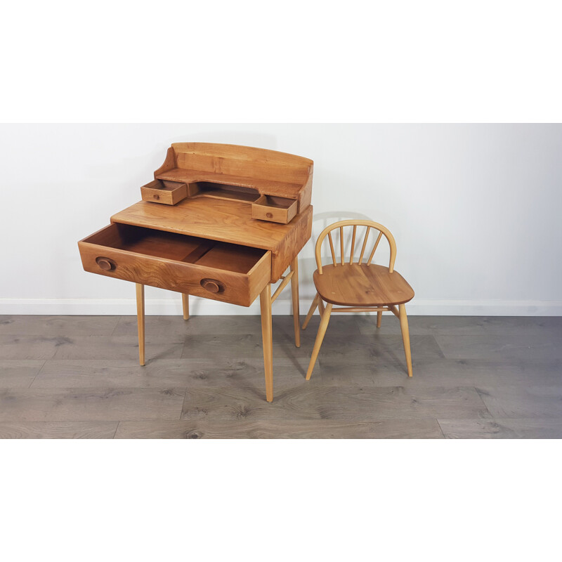 Vintage writing desk and chair by Lucian Ercolani for Ercol