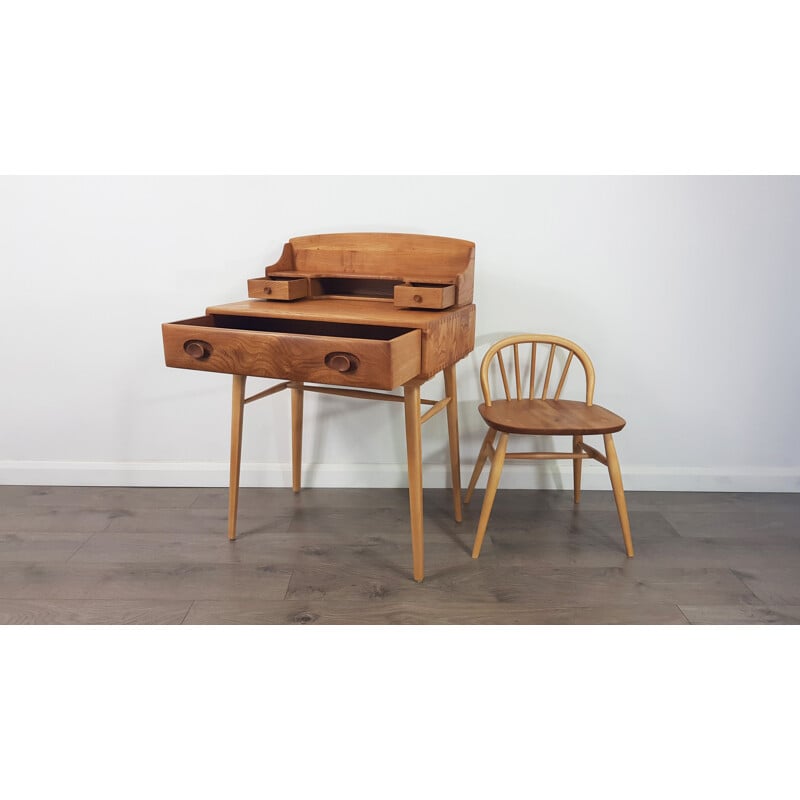 Vintage writing desk and chair by Lucian Ercolani for Ercol