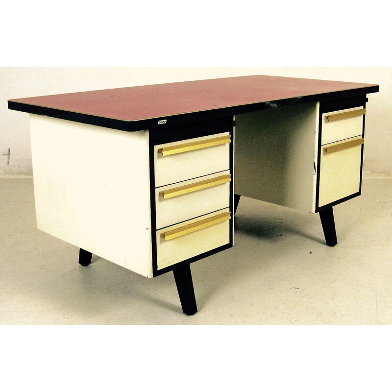 Vintage beige metal desk