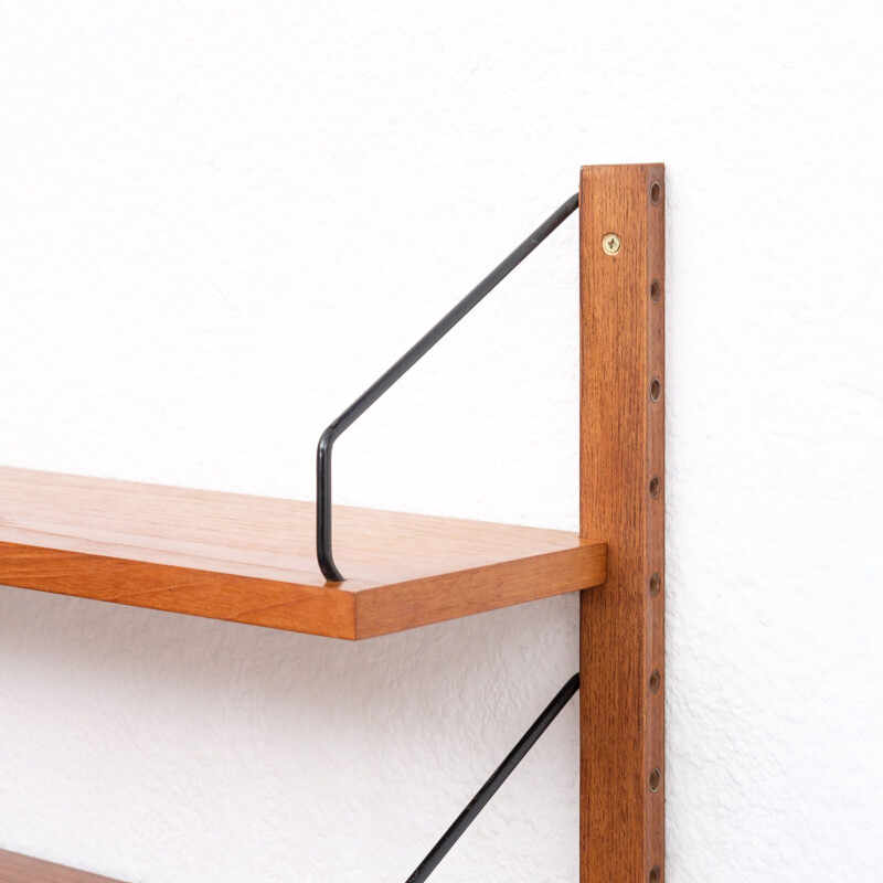 Vintage modular shelving system in teak