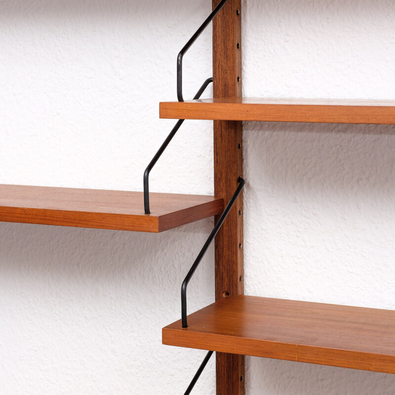 Vintage modular shelving system in teak