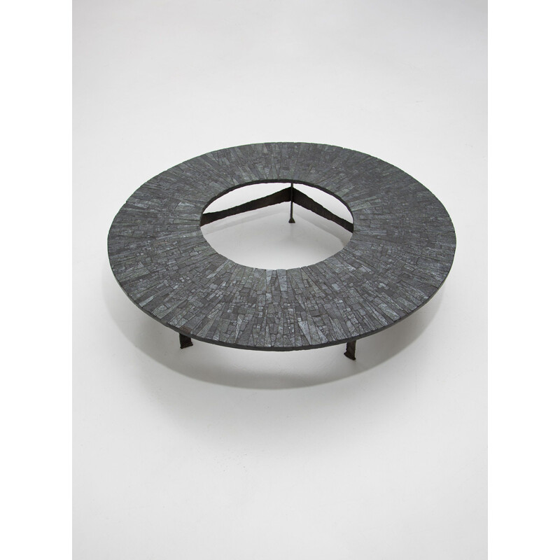 Vintage circular coffee table by Pia Manu