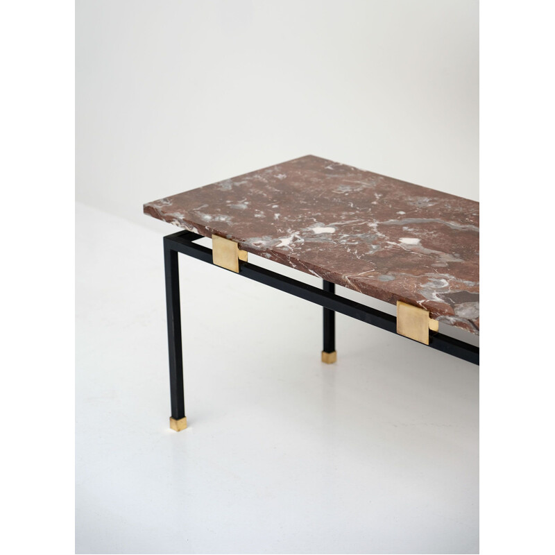 Vintage redbrown marble coffee table
