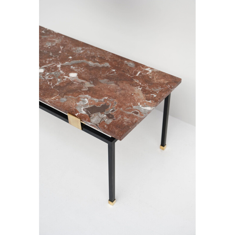 Vintage redbrown marble coffee table
