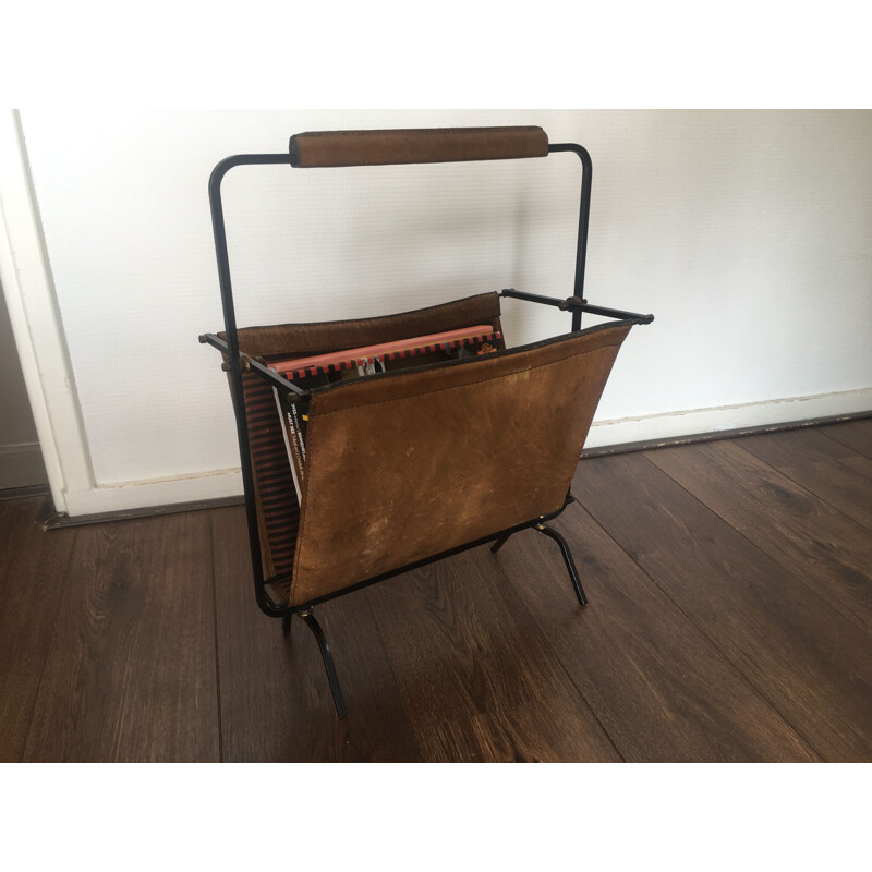 Vintage brown magazine rack