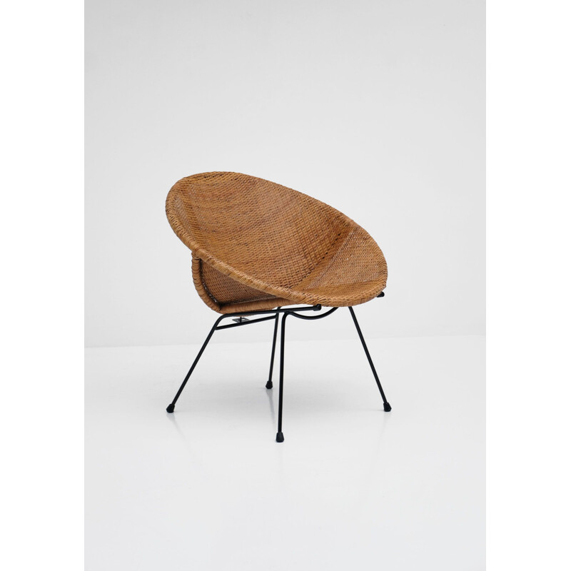 Vintage armchair in rattan by Dirk Van Sliedrecht