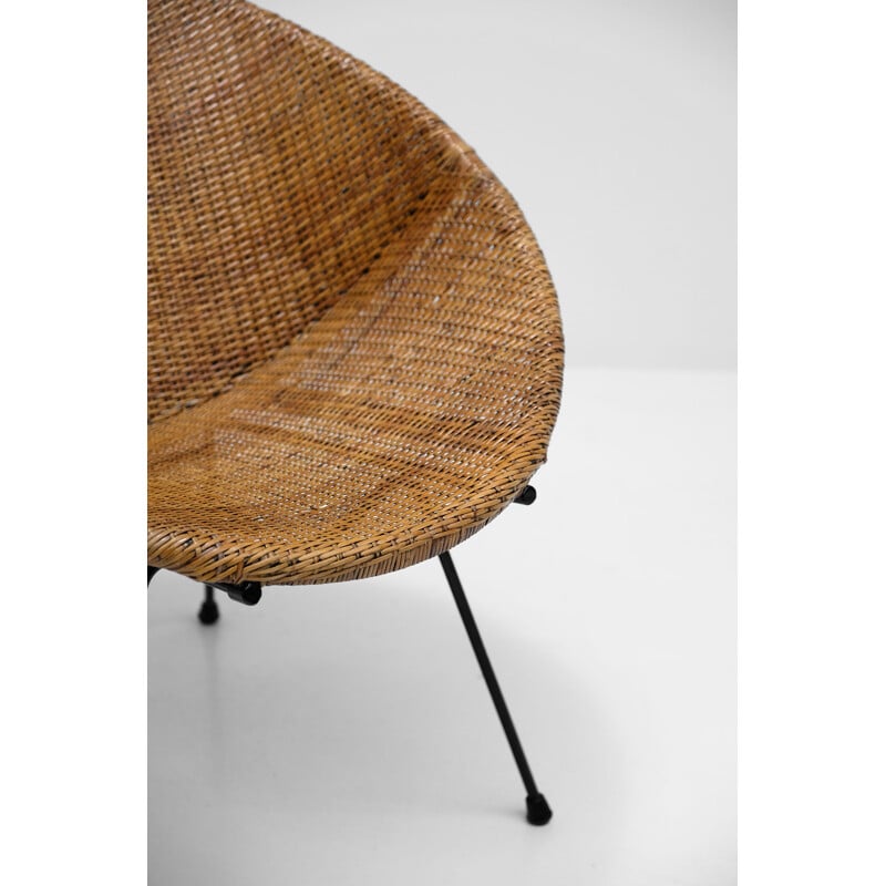 Vintage armchair in rattan by Dirk Van Sliedrecht