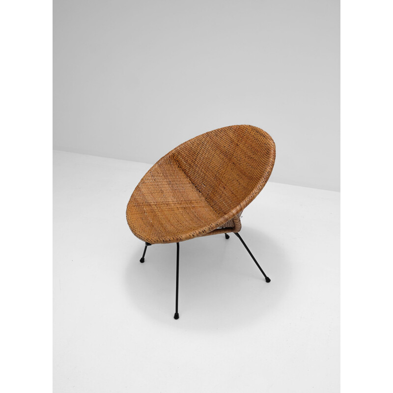 Vintage armchair in rattan by Dirk Van Sliedrecht