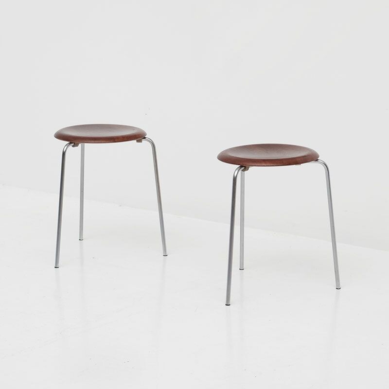 Set of 2 dot stacking stools by Arne Jacobsen