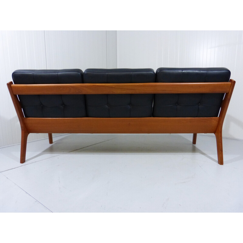Senator sofa in wood and leather, Ole WANSCHER - 1950s