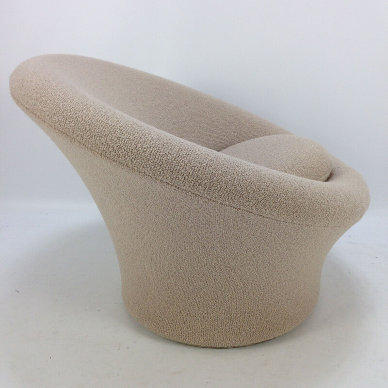 Vintage mushroom armchair with footstool by Pierre Paulin for Artifort with Pierre Frey's wool