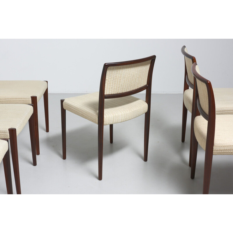 Suite de 6 chaises à repas vintage "80" par Niels 0. Møller