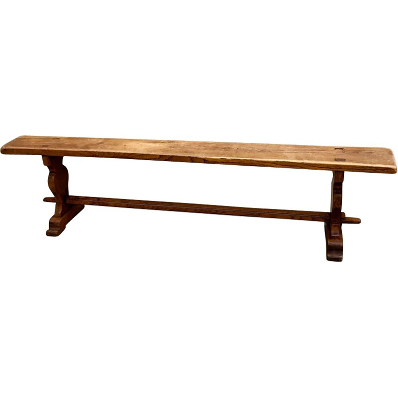 Vintage French bench in solid wood