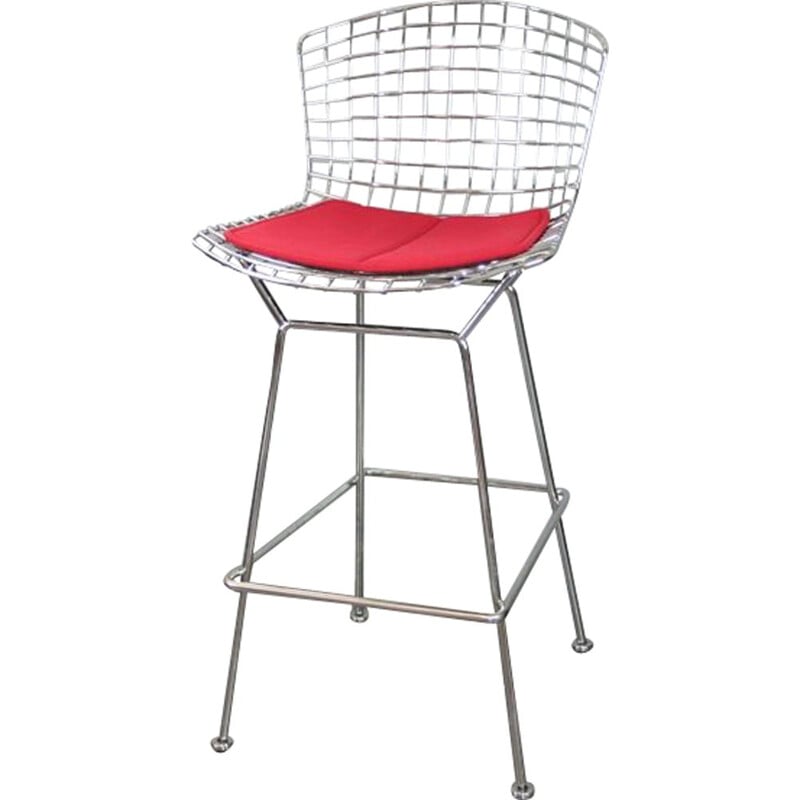 Vintage bar stool in chrome by Harry Bertoia for Knoll