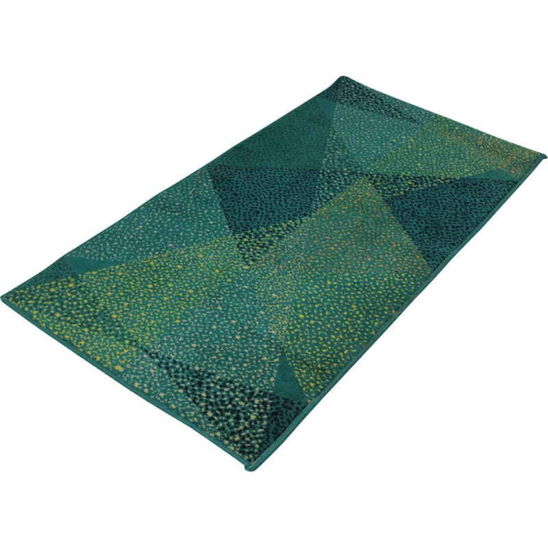 Geometrischer grüner Vintage-Teppich