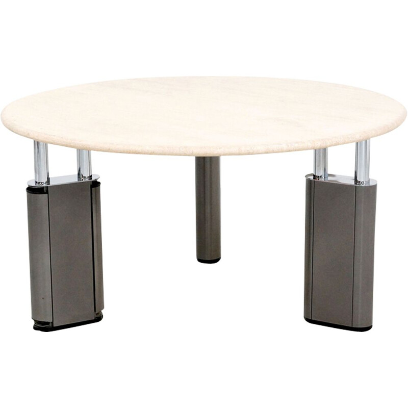 Vintage KUM dining table in travertine by Gae Aulenti