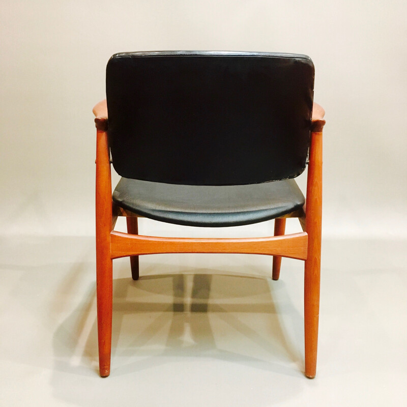 Black vintage Scandinavian armchair by Erick Buck