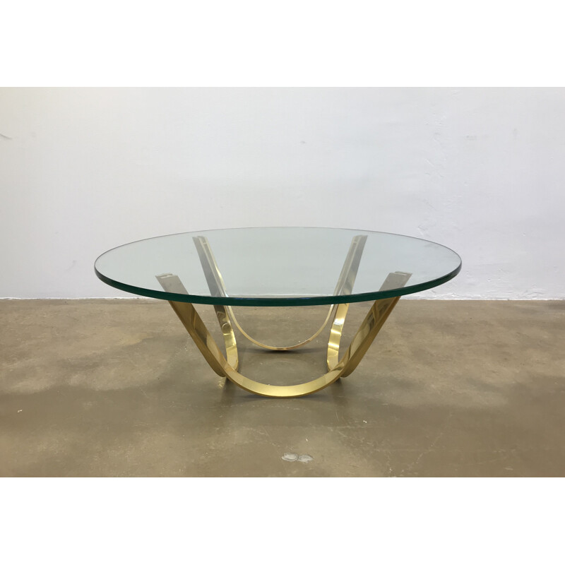 Vintage glass coffee table by Roger Sprunger for Dunbar