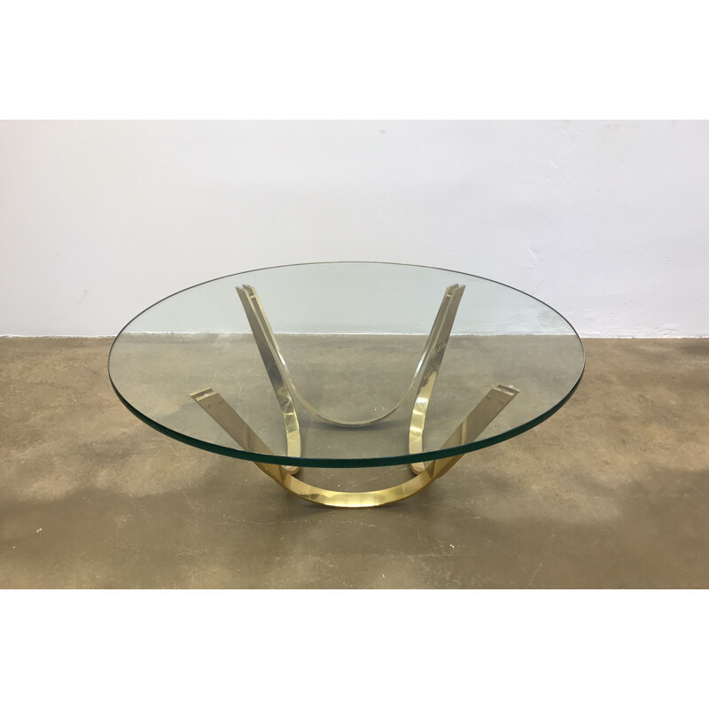 Vintage glass coffee table by Roger Sprunger for Dunbar