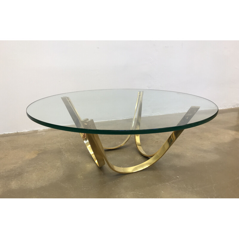 Vintage glass coffee table by Roger Sprunger for Dunbar