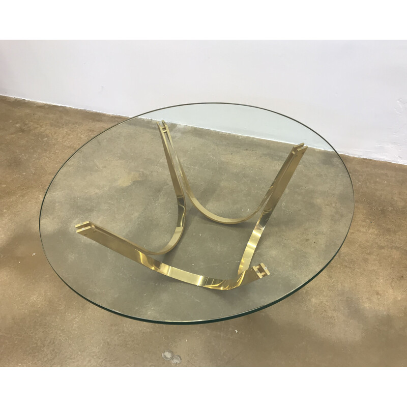 Vintage glass coffee table by Roger Sprunger for Dunbar