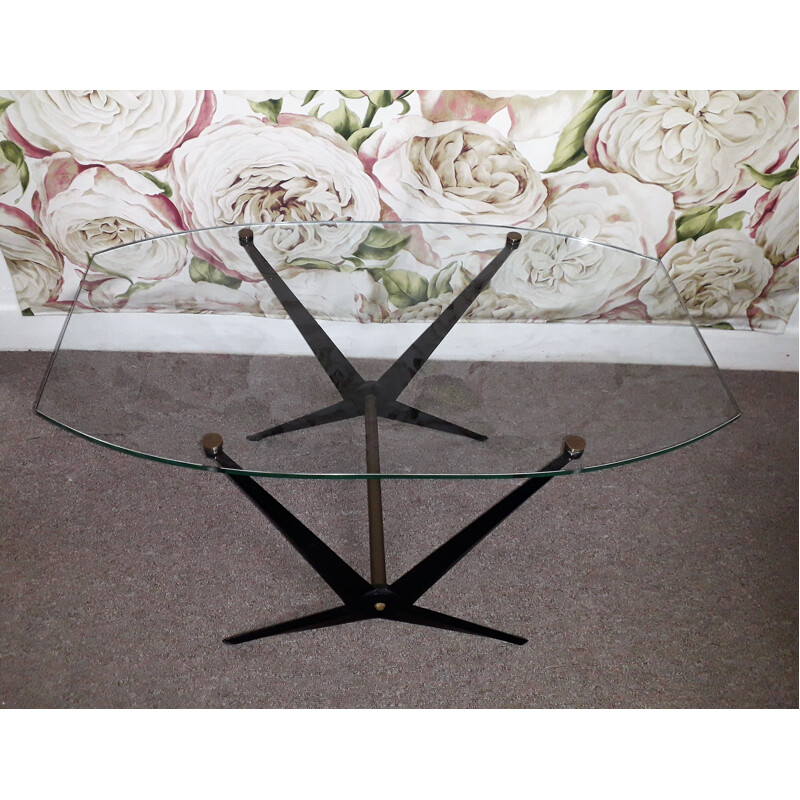 Vintage coffee table in metal lacquered by Angelo Ostuni
