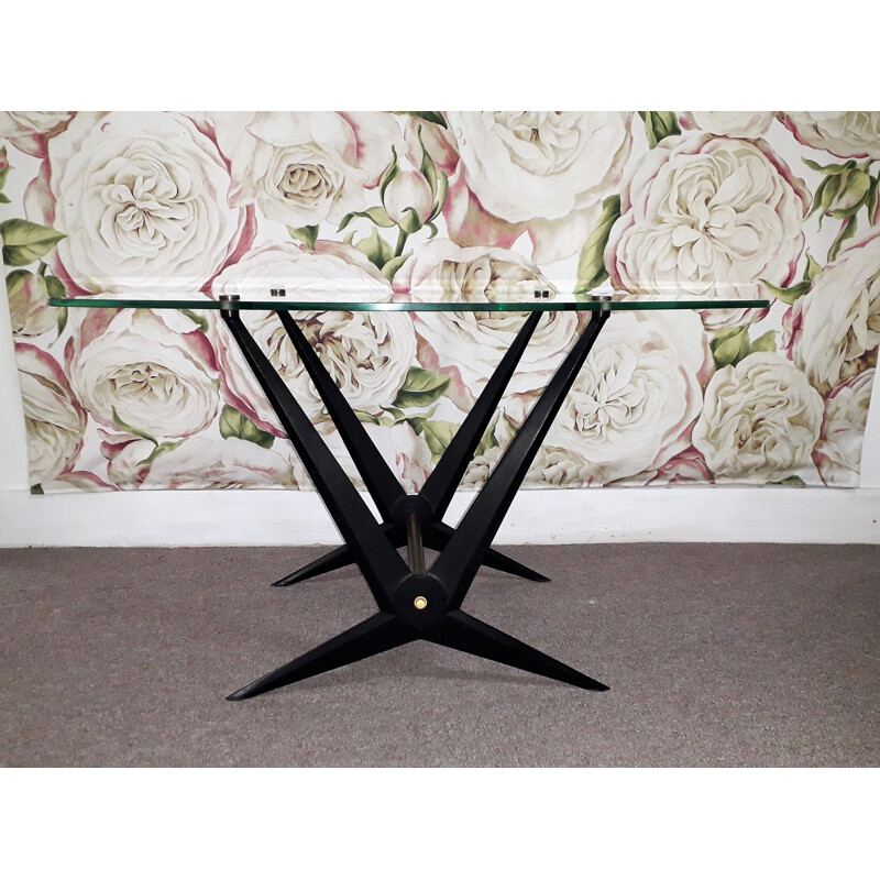 Vintage coffee table in metal lacquered by Angelo Ostuni