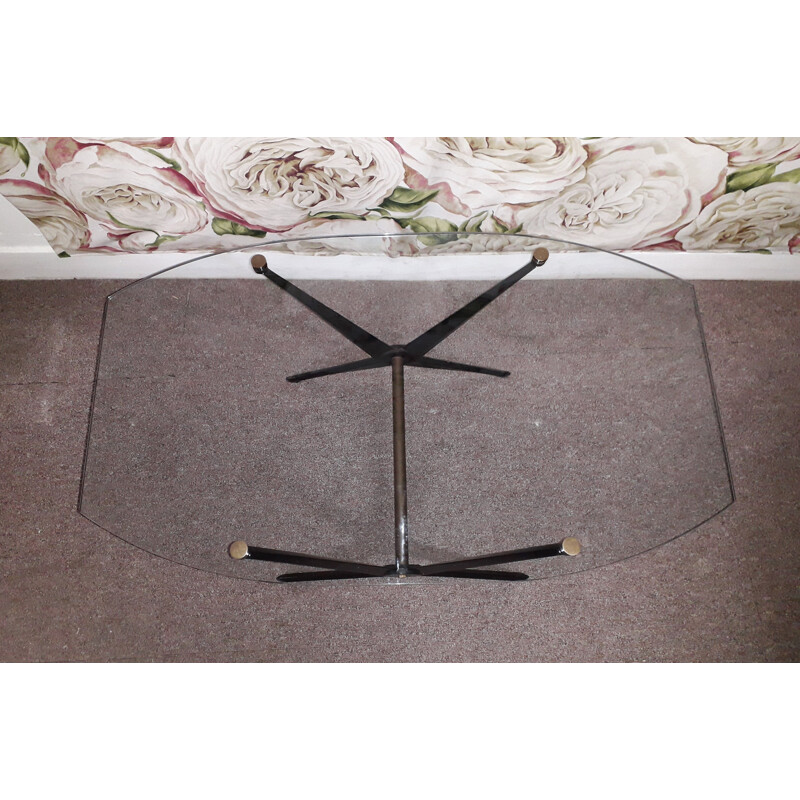 Vintage coffee table in metal lacquered by Angelo Ostuni